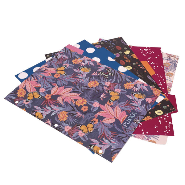 PUKKA PAD® Letter Size Reversible Dividers, 5-Tab, 11 x 8.5, Assorted Colors, 1 Set (PUK9610BLM) Each