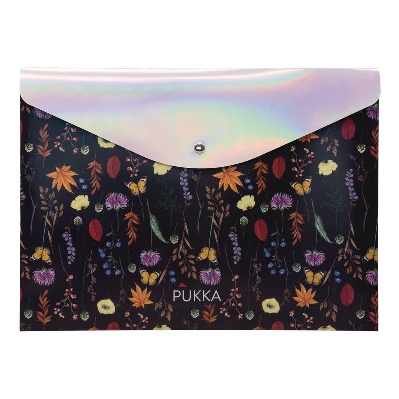 PUKKA PAD® Stud Wallet, 2" Expansion, Assorted Blum, 3/Pack (PUK9511ASTBLM) Pack of 3