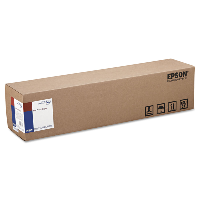 Epson® Hot Press Bright Fine Art Paper Roll, 16 mil, 24" x 50 ft, Smooth Matte White (EPSS042334) Each