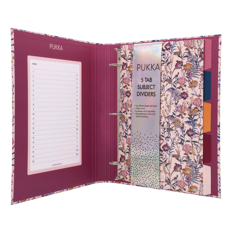 PUKKA PAD® Rollbound Binder, 3 Rings, 1" Capacity, 11 x 8.5, Cream/Yellow/Blue/Red (PUK9609BLM) Each