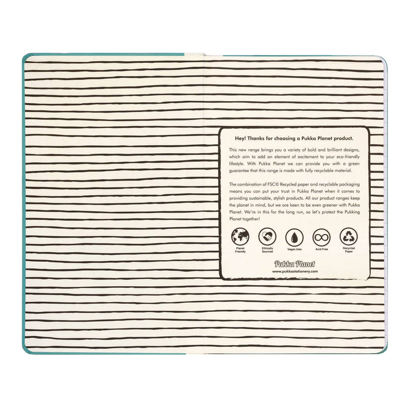 PUKKA PAD® Soft Cover Eco Notebook, 1-Subject, Medium/College Rule, Turquoise/Multicolor Cover, (96) 8.3 x 5.8 Sheets (PUK9703SPP) Each