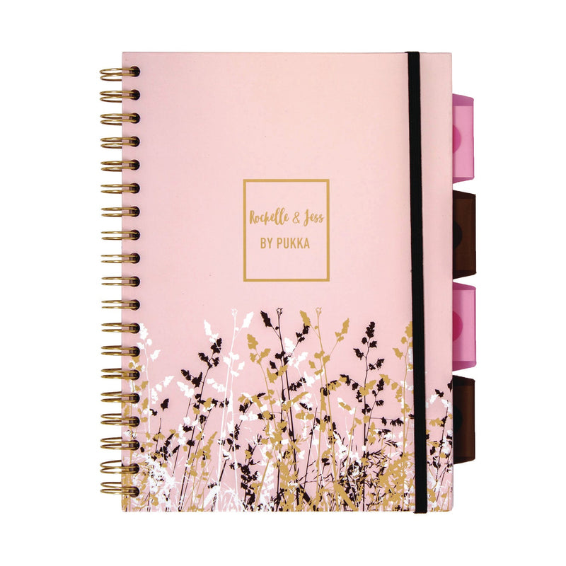 PUKKA PAD® B5 Size Project Book, 4-Subject, Medium/College Rule, Assorted Floral Covers, (100) 9.8 x 6.9 Sheets, 3/Pack (PUK9447ROC) Pack of 3