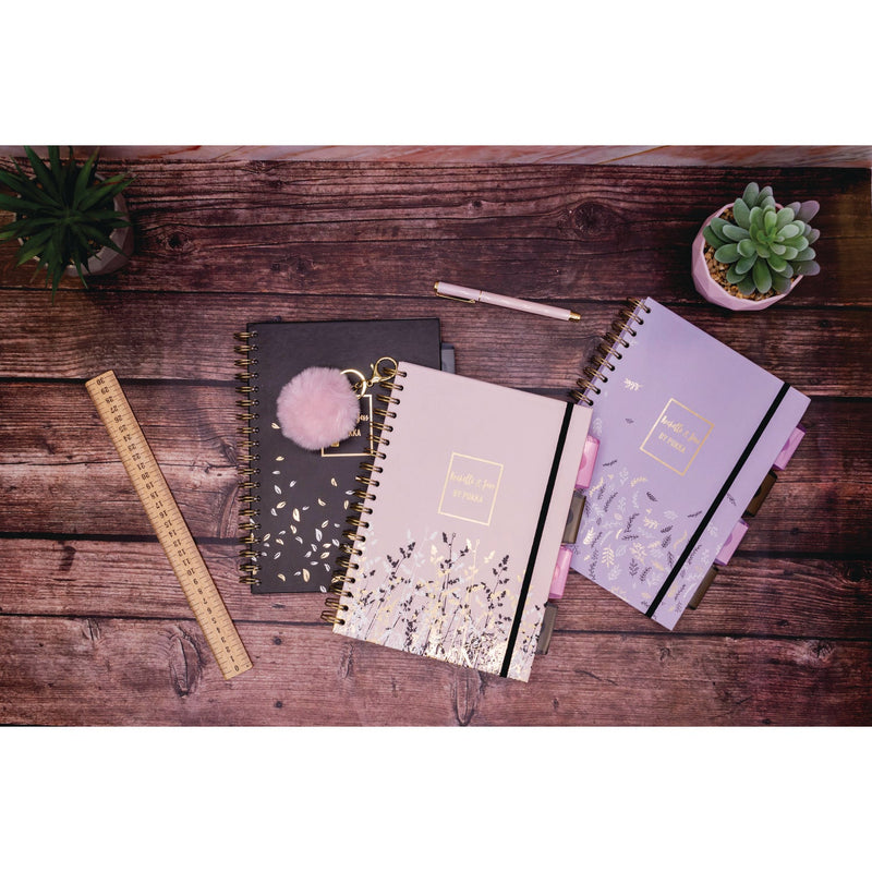 PUKKA PAD® B5 Size Project Book, 4-Subject, Medium/College Rule, Assorted Floral Covers, (100) 9.8 x 6.9 Sheets, 3/Pack (PUK9447ROC) Pack of 3