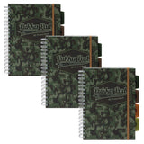 PUKKA PAD® B5 Size Project Book, 4-Subject, Medium/College Rule, Black/Green Camo Knit Cover, (100) 9.8 x 6.9 Sheets, 3/Pack (PUK9756CAM) Pack of 3