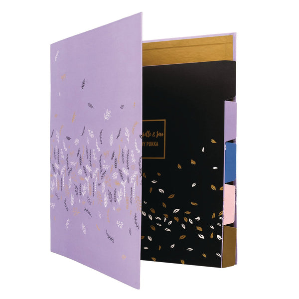 PUKKA PAD® Rollbound Binder, 3 Rings, 1" Capacity, 11 x 8.5, Lilac/Black/Gold/White (PUK9643ROC) Each