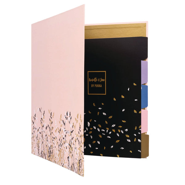 PUKKA PAD® Rollbound Binder, 3 Rings, 1" Capacity, 11 x 8.5, Pink/Gold/Black/White (PUK9642ROC) Each