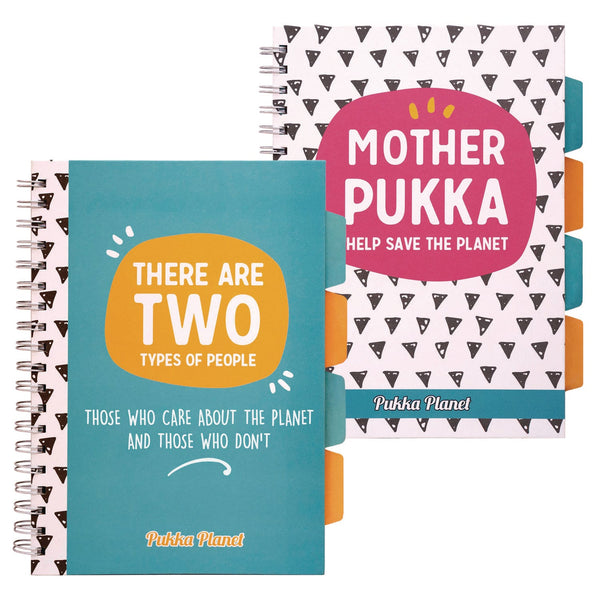 PUKKA PAD® B5 Size Eco Project Book, 4-Subject, Medium/College Rule, Assorted Multicolor Covers, (100) 9.8 x 6.9 Sheets, 2/Pack (PUK9702SPP) Pack of 2