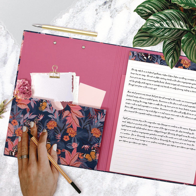 PUKKA PAD® A4 Padfolio, 8.3 x 11.7 Pad, 9.5 x 12.6, Blue/Pink/Yellow (PUK9580BLM) Each