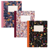 PUKKA PAD® Composition Book, Medium/College Rule, Assorted Bloom Covers, (70) 9.75 x 7.5 Sheets, 3/Pack (PUK9516BLM) Pack of 3