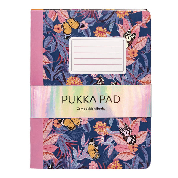 PUKKA PAD® Composition Book, Medium/College Rule, Assorted Bloom Covers, (70) 9.75 x 7.5 Sheets, 3/Pack (PUK9516BLM) Pack of 3