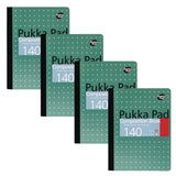 PUKKA PAD® Composition Book, Medium/College Rule, Metallic Green with White Dots Cover, (70) 9.75 x 7.5 Sheets, 4/Pack (PUK8796MET) Pack of 4