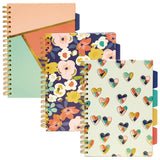 PUKKA PAD® B5 Size Project Book, 5-Subject, Medium/College Rule, Assorted Floral Love Covers, (100) 9.8 x 6.9 Sheets, 3/Pack (PUK9033CD) Pack of 3