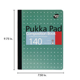 PUKKA PAD® Composition Book, Medium/College Rule, Metallic Green with White Dots Cover, (70) 9.75 x 7.5 Sheets, 4/Pack (PUK8796MET) Pack of 4