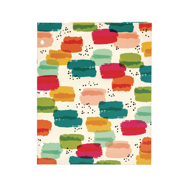 Two-Pocket Portfolio Folder, 1" Capacity, 9.6 x 11.9, Brush Strokes/Llamas/Stripes, 6/Pack (PUK9097CD) Pack of 6