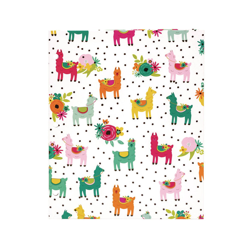 Two-Pocket Portfolio Folder, 1" Capacity, 9.6 x 11.9, Brush Strokes/Llamas/Stripes, 6/Pack (PUK9097CD) Pack of 6