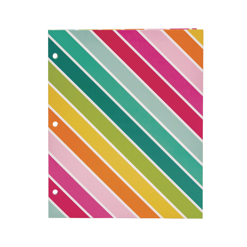 Two-Pocket Portfolio Folder, 1" Capacity, 9.6 x 11.9, Brush Strokes/Llamas/Stripes, 6/Pack (PUK9097CD) Pack of 6