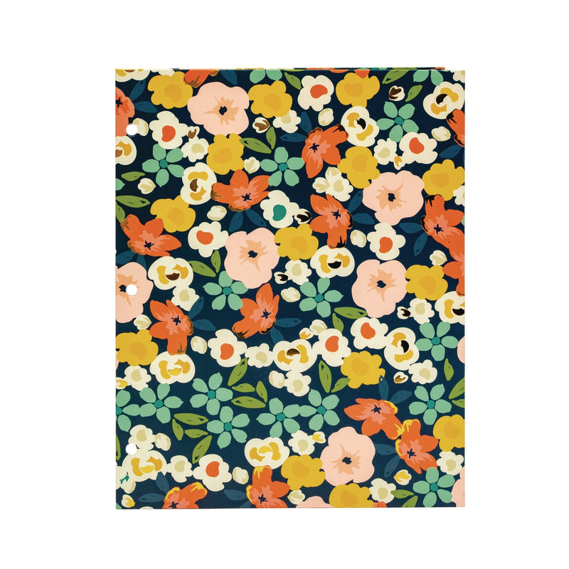 Two-Pocket Portfolio Folder, 1" Capacity, 9.6 x 11.9, Floral/Geometric/Hearts, 6/Pack (PUK9098CD) Pack of 6