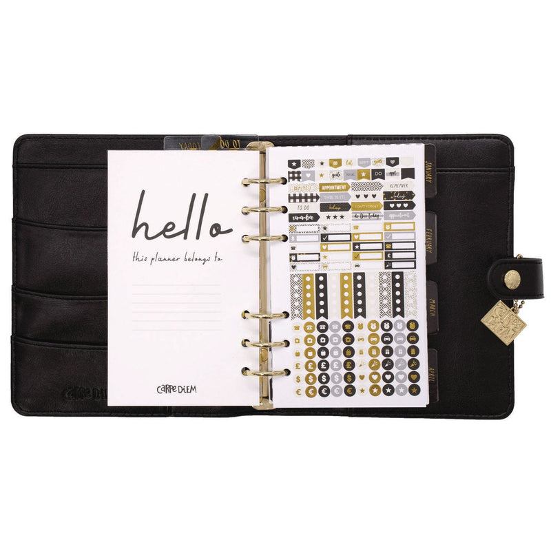 Personal Planner, 7.48 x 6.42, Black Cover, 12-Month, Undated (PUK9110CD) Each