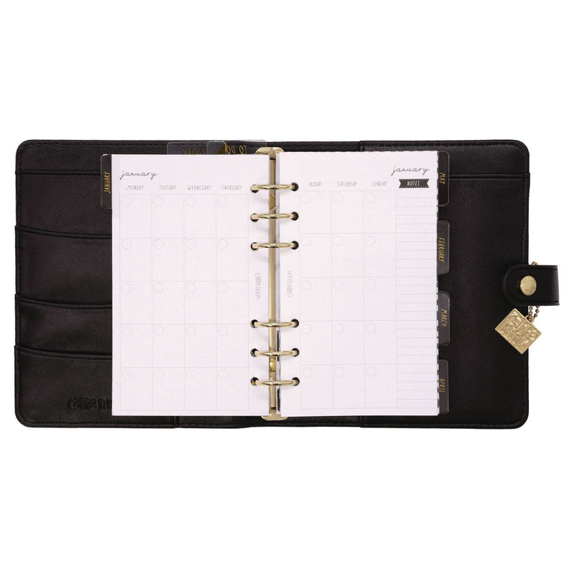 Personal Planner, 7.48 x 6.42, Black Cover, 12-Month, Undated (PUK9110CD) Each