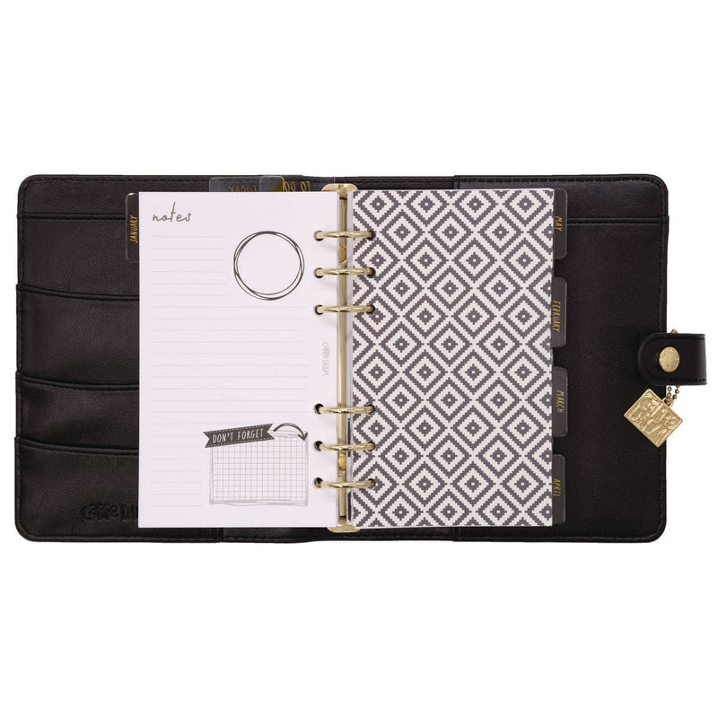 Personal Planner, 7.48 x 6.42, Black Cover, 12-Month, Undated (PUK9110CD) Each