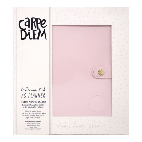 A5 Planner, 10.24 x 9.25, Pink Cover, 12-Month (PUK9152CD) Each
