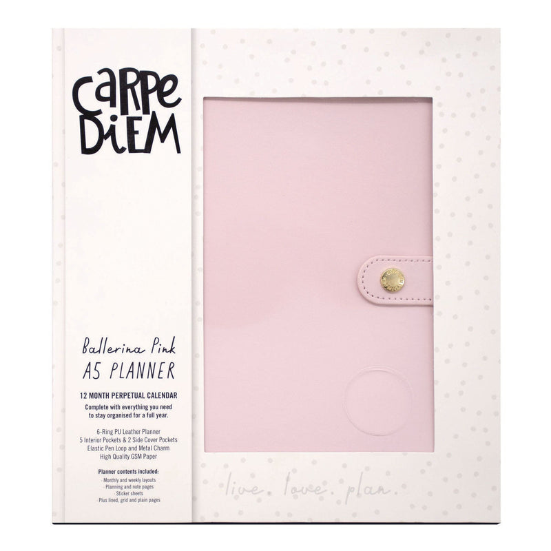 A5 Planner, 10.24 x 9.25, Pink Cover, 12-Month (PUK9152CD) Each