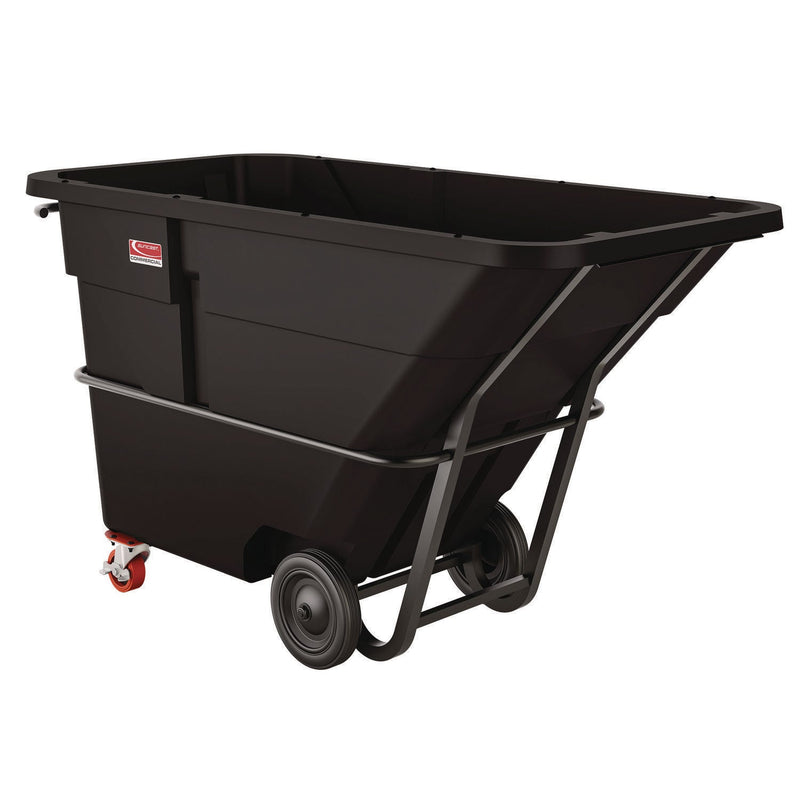 Suncast Commercial® Standard Duty Tilt Truck, 1.5 cu yd, Plastic, Black/Red (SUARMTTSD150) Each