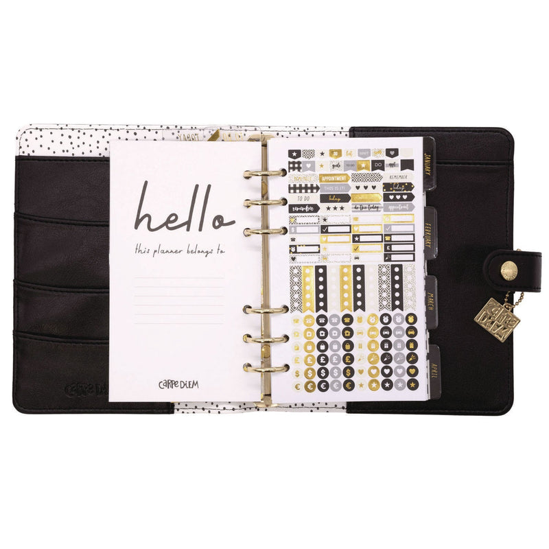 Personal Planner, Chequered, 7.48 x 6.42, Black/White Cover, 12-Month, Undated (PUK9183CD) Each