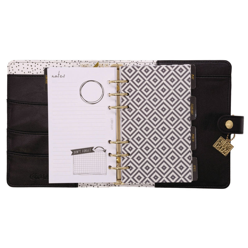 Personal Planner, Chequered, 7.48 x 6.42, Black/White Cover, 12-Month, Undated (PUK9183CD) Each