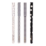 PUKKA PAD® Carpe Diem Ballpoint Pen, Stick, Medium 0.7 mm, Black Ink, Assorted Black Collection, 4 Pens/Pack, 6 Packs/Box (PUK9229CD) Box of 24