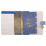 Personal Planner, Feathers, 7.48 x 6.42, Blue/Cream/Pink Cover, 12-Month, Undated (PUK9210CD) Each