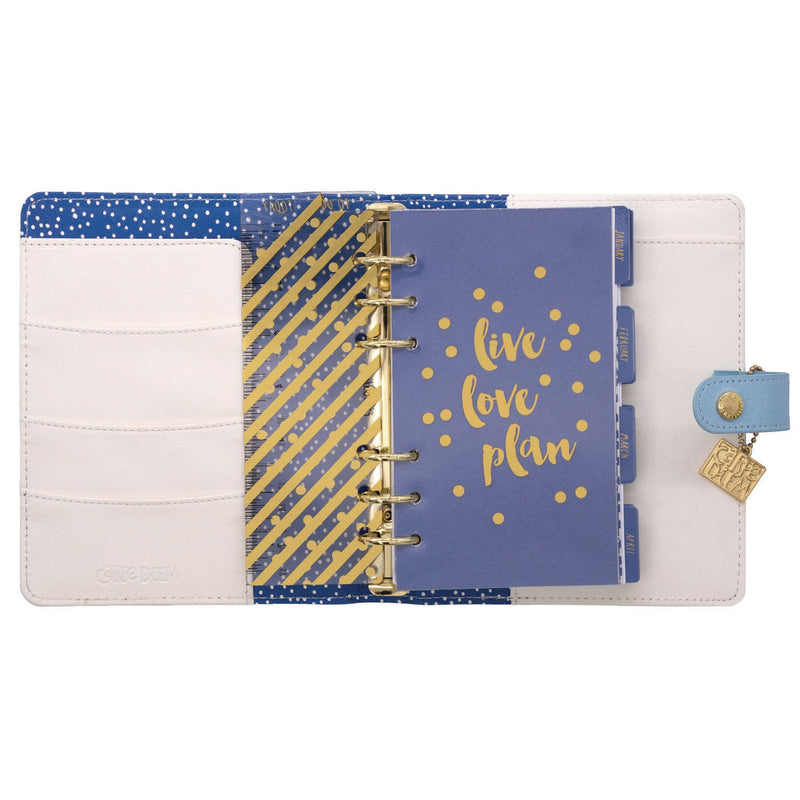 Personal Planner, Feathers, 7.48 x 6.42, Blue/Cream/Pink Cover, 12-Month, Undated (PUK9210CD) Each