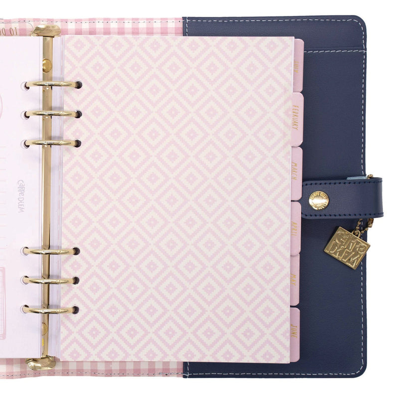 A5 Planner, Feathers, 10.24 x 9.25, Blue/Pink/White/Yellow Cover, 12-Month (PUK9198CD) Each