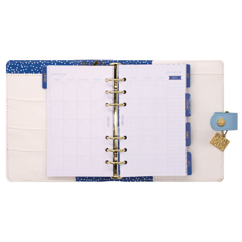 Personal Planner, Feathers, 7.48 x 6.42, Blue/Cream/Pink Cover, 12-Month, Undated (PUK9210CD) Each