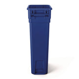 Suncast Commercial® 23 Gallon Resin Slim Recycling Trash Can, Plastic, Blue/White (SUATCNH2030BLR) Each