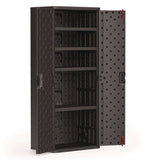 Suncast Commercial® Tall Storage Cabinet, Five Shelves: One Fixed, Four Adjustable, 30" x 20.25" x 72", Gray (SUABMCCPD7204) Each