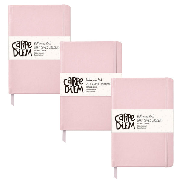 PUKKA PAD® Soft Cover Journal, Medium/College Rule, Pink Cover, (96) 8.3 x 5.2 Sheets, 3/Pack (PUK9370CD) Pack of 3