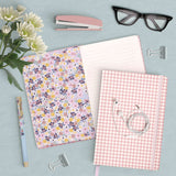 PUKKA PAD® Soft Cover Journal, Medium/College Rule, Pink/White Check Cover, (96) 8.3 x 5.2 Sheets, 3/Pack (PUK9371CD) Pack of 3