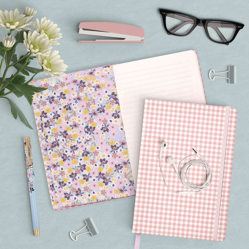 PUKKA PAD® Soft Cover Journal, Medium/College Rule, Pink/White Check Cover, (96) 8.3 x 5.2 Sheets, 3/Pack (PUK9371CD) Pack of 3