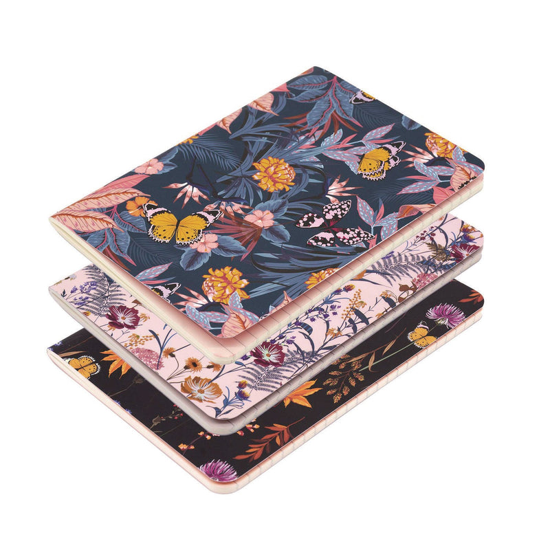 PUKKA PAD® B6 Stitched Exercise Book, Narrow Rule, Assorted Blum Floral Covers, (40) 6.8 x 4.6 Sheets, 3/Pack (PUK9503BLM) Pack of 3