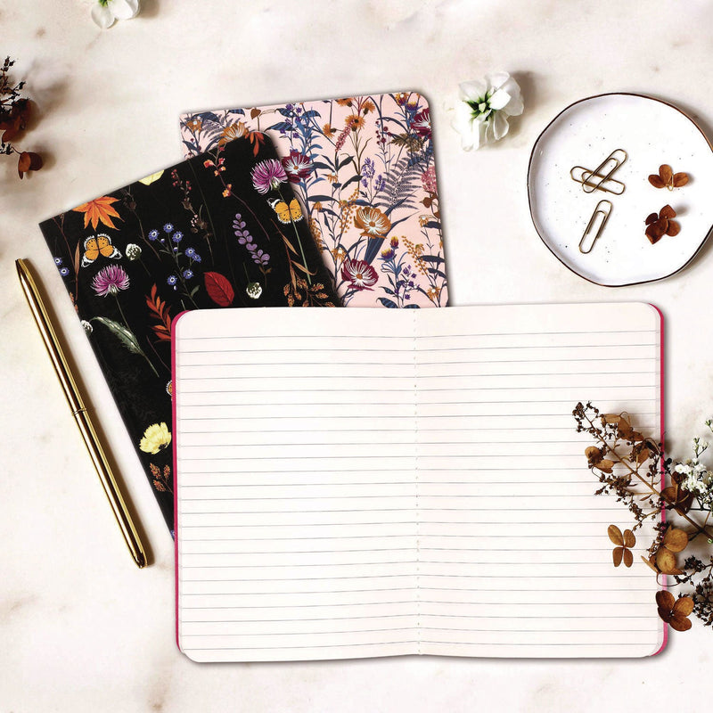 PUKKA PAD® B6 Stitched Exercise Book, Narrow Rule, Assorted Blum Floral Covers, (40) 6.8 x 4.6 Sheets, 3/Pack (PUK9503BLM) Pack of 3
