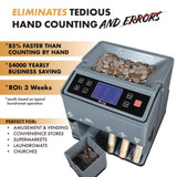 Cassida C300 Series Coin Sorter/Counter, 300 Coins/Min, 11" x 11" x 10", Gray (CIAC300) Each