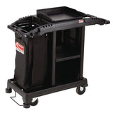Suncast Commercial® Compact Standard Housekeeping Cart, Plastic, 1 Shelf, 23.25" x 53.18" x 46.57", Black (SUAHKCCT100) Each