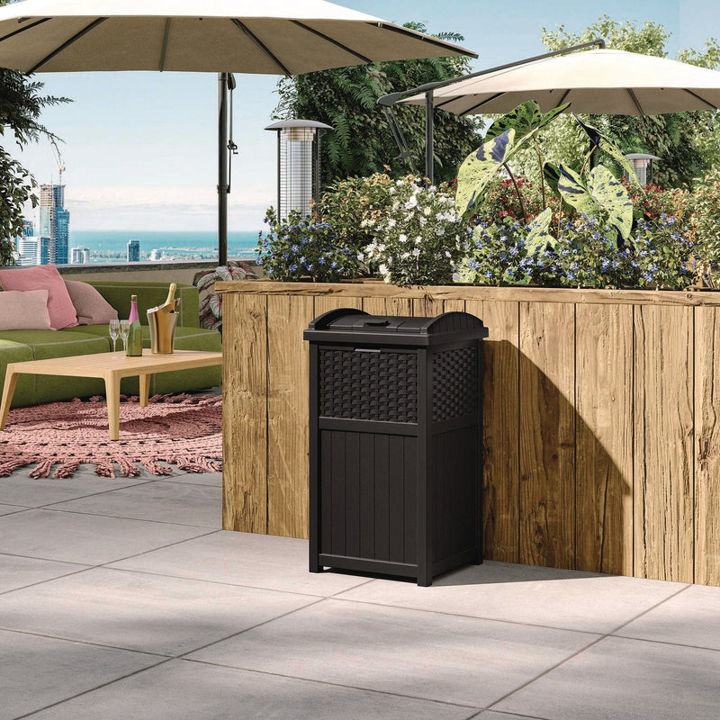 Suncast Commercial® 30 Gallon Trash Hideaway, Plastic, Black (SUAGHW1732BK) Each