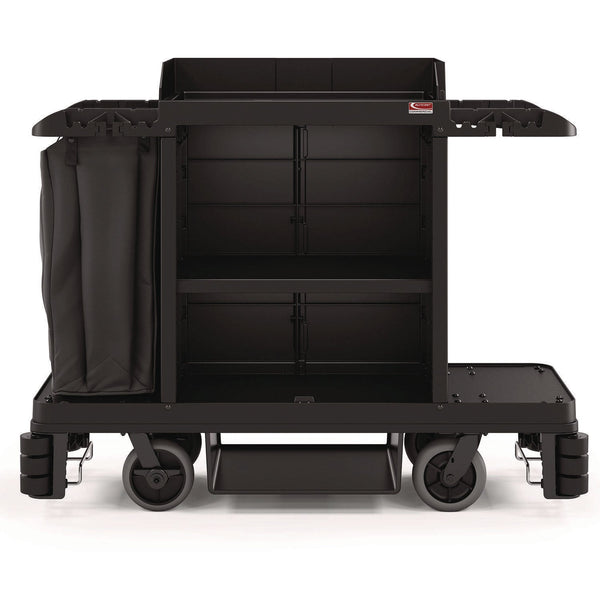 Suncast Commercial® Partially Assembled Premium Housekeeping Cart, Plastic, 1 Shelf, 24 x 62.13 x 49.75, Black (SUAHKC2002) Each