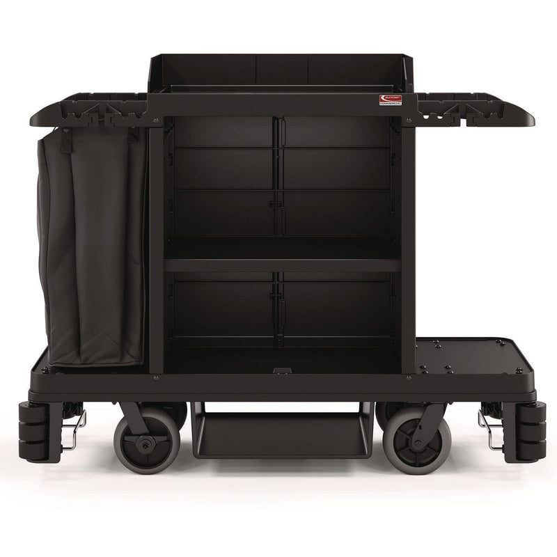 Suncast Commercial® Partially Assembled Premium Housekeeping Cart, Plastic, 1 Shelf, 24 x 62.13 x 49.75, Black (SUAHKC2002) Each