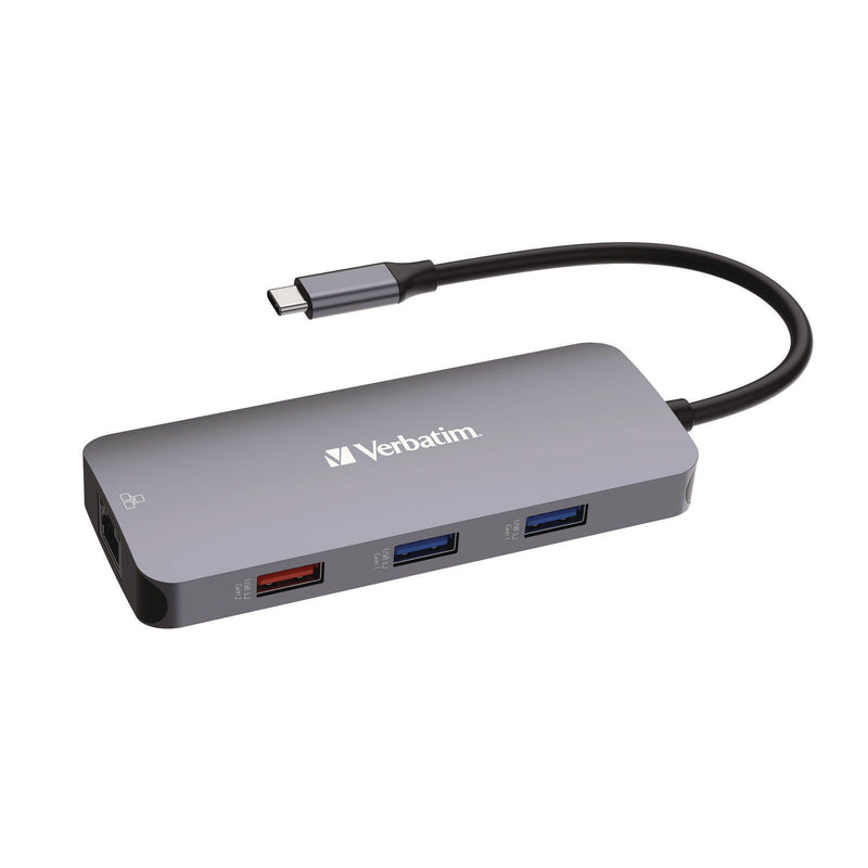 Verbatim® USB-C Pro Multiport Hub9 Port, Gray (VER32152) Each