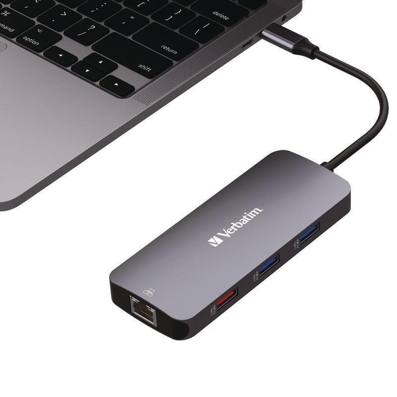 Verbatim® USB-C Pro Multiport Hub9 Port, Gray (VER32152) Each
