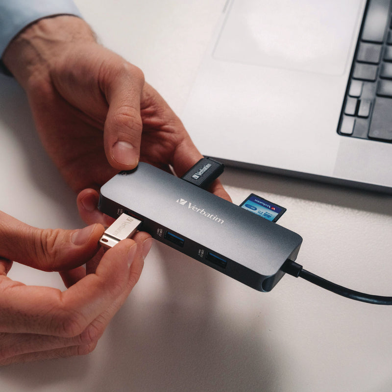 Verbatim® USB-C Pro Multiport Hub9 Port, Gray (VER32152) Each