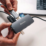 Verbatim® USB-C Pro Multiport Hub9 Port, Gray (VER32152) Each
